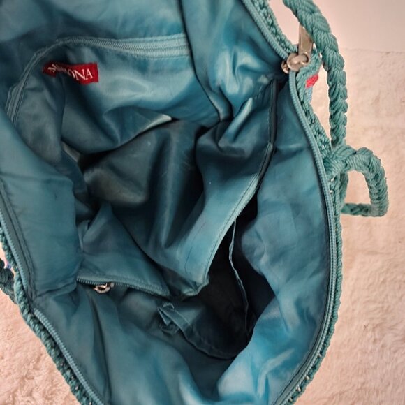 Merona Rainbow Woven Striped Boho Summer Beach Shoulder Bag - Picture 11 of 16